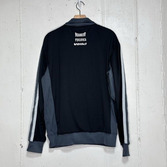 Volkl XL Track Jacket‎ Black Fleece Lined Full Zip Logo Tecnica Marker Sporty - Picture 3 of 6